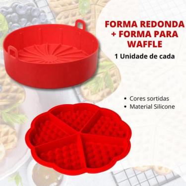 Imagem de Kit Formas Silicone Papel Quadrada Redonda Assadeira Air Fryer - Escol