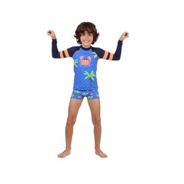 Imagem de Sunga kids thulio estampa siri land 38509. - SIRI KIDS, 6, Azul