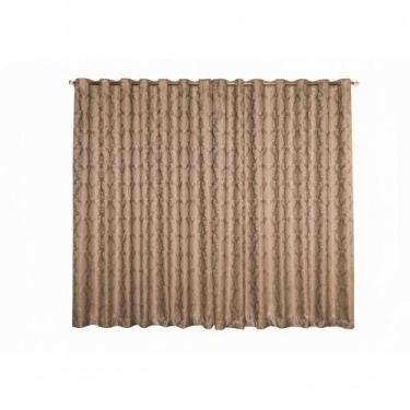 Imagem de Cortina Jacquard para Varão Simples 280x270cm para Trilho Manual Avelã