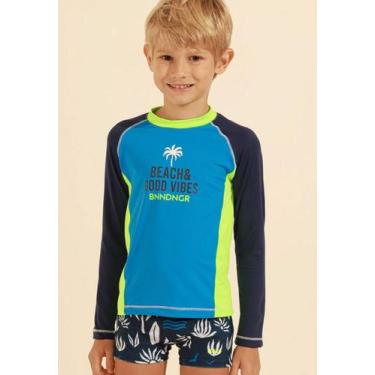 Imagem de Kit de Praia Estampado Menino Banana Sungas, Azul, 1