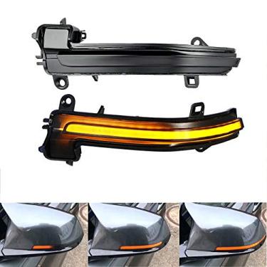 Imagem de KYYET Lente fumê esquerda e direita piscante sequencial dinâmica LED marcador lateral espelho retrovisor luz de seta compatível com BMW 1 2 3 4 Series F20 F21 F22 F30 F32 F33 E84 X1 i3