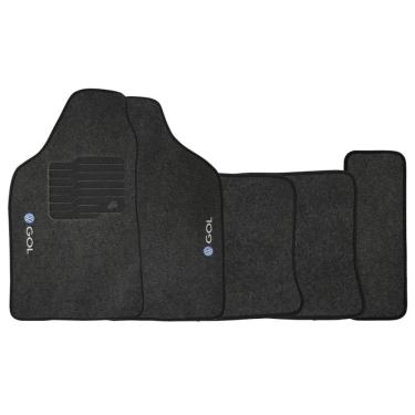 Imagem de Jogo de Tapete Automotivo Carpete Volkswagen Vw Gol G4 2006 à 2014 Soft Logo Bordado 5 Peças