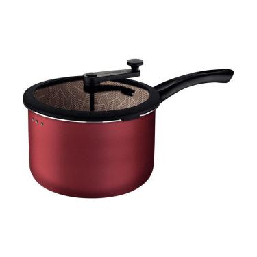 Imagem de Pipoqueira Tramontina Paris Antiaderente Starflon Max Vermelho com Tampa de Vidro 22 cm 4,8 L Tramontina