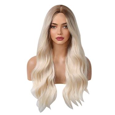 Imagem de Mibee Peruca sintética peruca ondulada loira peruca longa peruca