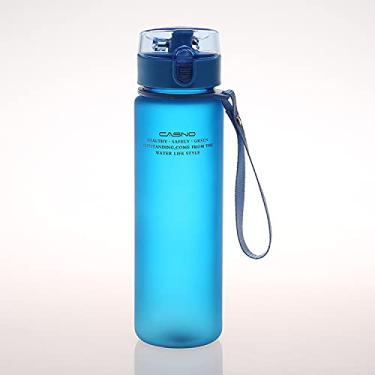 Imagem de 400/560 ml de bebida de garrafa de água de plástico copo com tampa de glampe (Capacity : 560ml, Color : Blue)