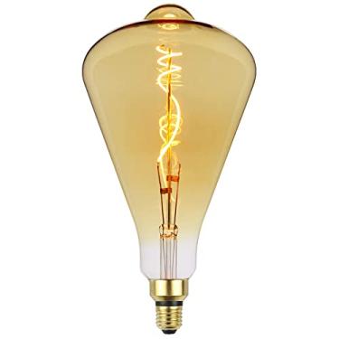Imagem de E27 edison lâmpadas st164 gigante lâmpada lâmpada lâmpada vintage filamento espiral 4W dimimble lâmpada decorativa