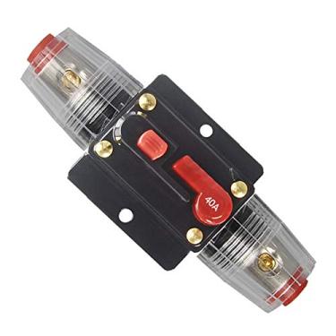 Imagem de WOHHOM 30A, 40A, 50A, 60A, 80A, 100A, 150A, disjuntor de disjuntor de disjuntor automotivo estéreo em linha, redefinição manual de 12V-24V CC para proteção de sistema de áudio automotivo de barco marítimo (40A)