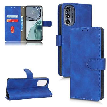 Imagem de HONGYAN Capa de telefone Para Motorola Moto G62 Selp Feel Flip Leather Case de telefone Capa protetora