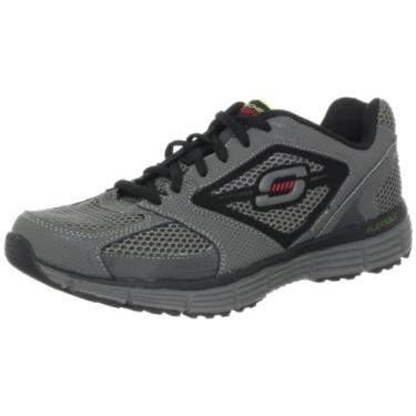 Imagem de Skechers Sapato masculino esportivo Agility Oxford, Cinza limão, 9.5