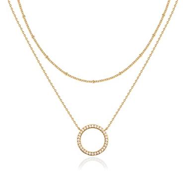 Imagem de Colar em camadas 21C-N03, Metal, Zircônia cúbica,