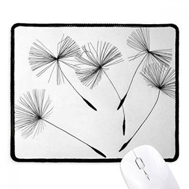 Imagem de Mousepad preto cinza branco dente-de-leão borda costurada tapete de borracha para jogos