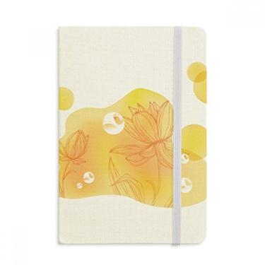 Imagem de Caderno de flores com bolhas de flor de lótus oficial de tecido capa dura para diário clássico