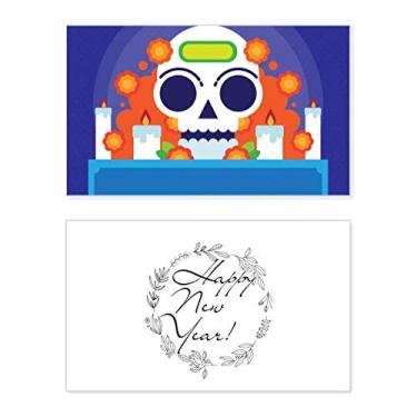 Imagem de Mexico Candy Skeleton Dia dos Mortos Ano Novo Festival Cartão de felicitações Bless Message Present