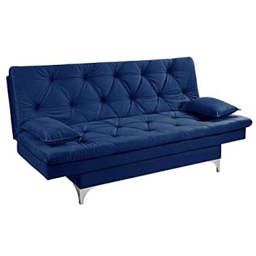 Imagem de Sofa Cama Austria 3 Posições Reclinavel Essencial Estofados Azul Marinho