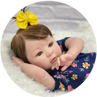 Imagem de Bebê Reborn Menina  Realista Boneca Com Enxoval - Mundo Azul E Rosa