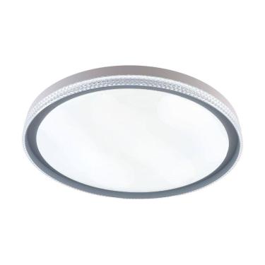 Imagem de Plafon de Sobrepor Redondo Acrilico Cinza 40cm Led 60W 3 Cores Bivolt