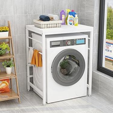 Imagem de Prateleira Para Lavanderia Sobre Lavadora E Secadora, Rack De Empilhamento Para Lavadora E Secadora, Prateleira De Armazenamento Sobre Secadora, Para Lavanderia, Banheiro, 70 * 60 * 95 Cm,Moldura