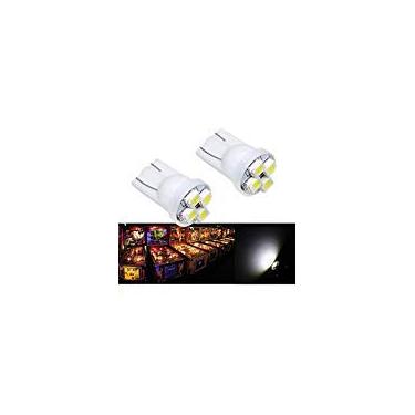 Imagem de PA Lâmpada LED 10 pçs #555 T10 4SMD LED pinball máquina branca - 6,3V