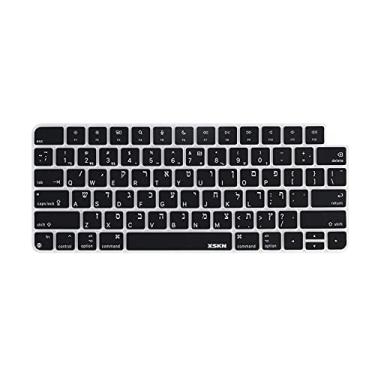 Imagem de XSKN Capa de silicone para teclado em idioma hebraico preta versão dos EUA compatível com Apple iMac 24 polegadas M1 2021 mais recente teclado mágico com Touch ID A2449 com tecla de bloqueio A2450 sem