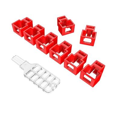 Imagem de 20 peças de bloqueio de cabo de rede RJ45 com 1 chave, cabo de rede RJ45 bloqueável, super categoria 5 categoria 6 categoria 7 patch cord lock para plugues modulares RJ45 padrão (vermelho)