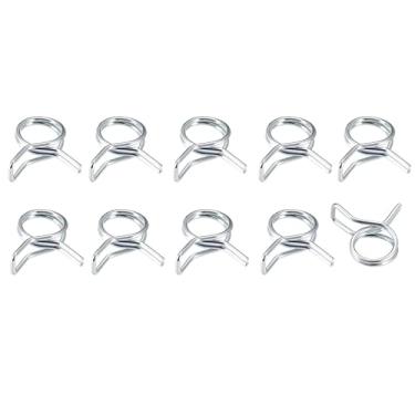 Imagem de METALLIXITY Braçadeira de mangueira de mola (9 mm/0,35") 20 peças, clipes de aço com mola de fio duplo - para fixação de tubo de mangueira de jardim doméstico (9,5 mm a 10,5 mm/0,37" a 1,0 cm) OD