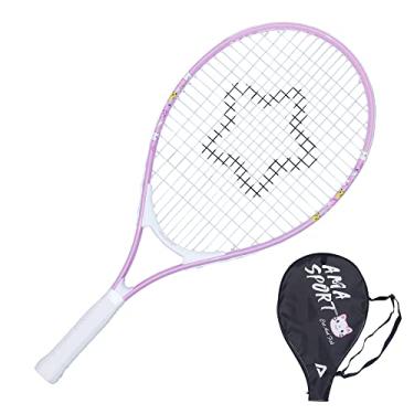 Imagem de AMA SPORT Raquete de tênis infantil para crianças pequenas, kit iniciante de 43 a 53 cm para meninas rosa e menino amarelo com alça de ombro de nylon 420D (rosa, 25)