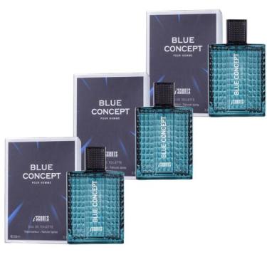 Imagem de Kit 3 Blue Concept Iscents Perfume Masc Eau De Toilette 100ml - I-Scen