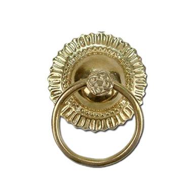 Imagem de Maçaneta de porta anel antigo tipo flor cobre puro acessórios de porta de madeira requintados acessórios de ferragens de decoração de casa, latão (latão)