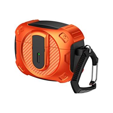 Imagem de LOOKCN Capa para fone de ouvido Apple Airpods Pro2 Nd AirpodsPro 3 2 Fecho de pressão para trava Capa à prova de quedas com fecho antiperda, para AirPods Pro, laranja