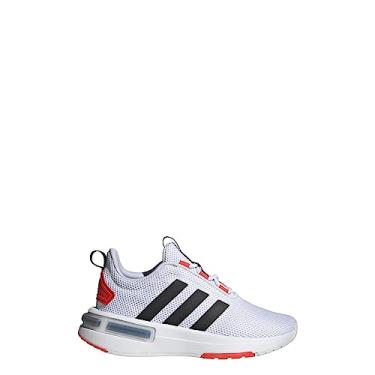 Imagem de adidas Tênis infantil Racer TR23 com cadarço, Branco/preto/vermelho, 21