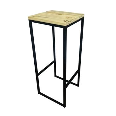 Imagem de Banqueta Strassis Design SD-5041P Metal e Madeira Cor: Preta