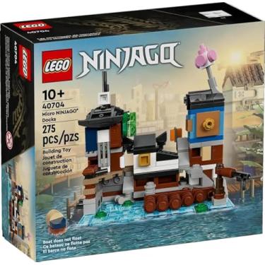 Imagem de LEGO NINJAGO 40704 Micro Docks Building Set: Miniature Version of NINJAGO City Docks with Market, Tearoom, Arcade, and Apartments (275 pcs)
