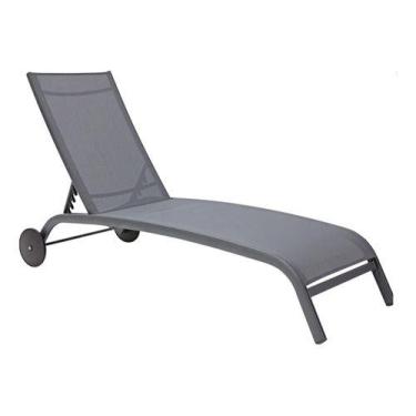 Imagem de Espreguiçadeira Móvel Rodas Aluminio 95x63x207cm Até 160kg  - Naterial