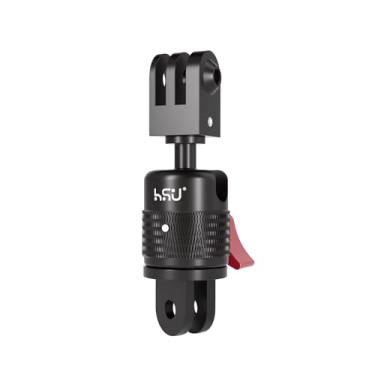 Imagem de HSU Suporte de câmera de rotação de 360 graus, adaptador de tripé vertical de alumínio compatível com GoPro Hero 13/12/11/10/9/8/7/6/5 AKASO Campark DJI Osmo Action 4/3 e outras câmeras de ação