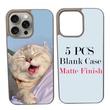 Imagem de JUSTRY 5 peças de capa de telefone em branco de sublimação para impressão projetada para iPhone 15 Pro Max, borracha macia + inserção de alumínio, impressão personalizada, capa protetora