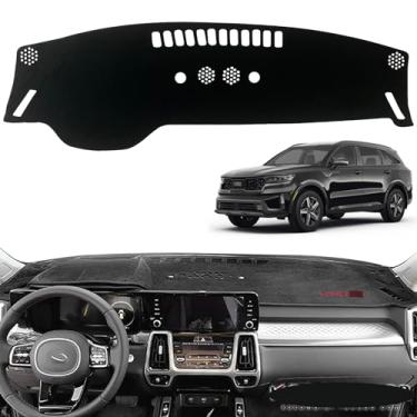 Imagem de INUBOXES Capa de painel de painel tapete tapete antiderrapante personalizado compatível com Kia Sorento 2021 2022 protetor solar (2021-2022)