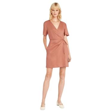 Imagem de Luxely Vestidos femininos versáteis e casuais de verão com gola V e manga curta, Burlwood, 40