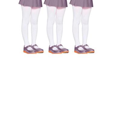 Imagem de Kit com 3 Meias Calças Infantil Fio 80 Opaca Lobinha 2526-001 - LUPO, 