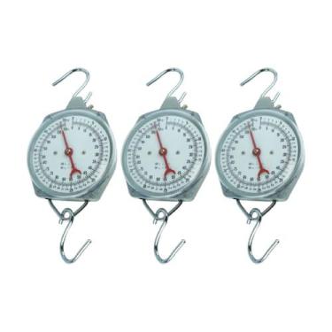Imagem de Kit 3 Dinamômetro Circular Faixa 0 A 50Kgf Indicação Analógica Tipo Re
