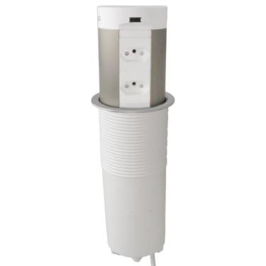 Imagem de Torre embutir 4 tomadas 20A  2 USB-A 5V 2.5A Branca INDUÇÃO - HAFELE