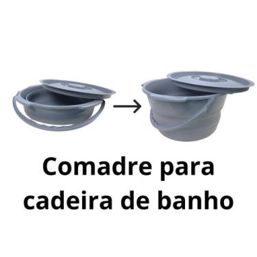 Imagem de Coletor/ Comadre Retrátil Para Cadeiras De Banho Dellamed, Cinza