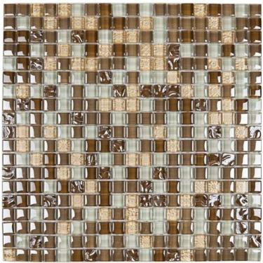 Imagem de PASTILHA DE VIDRO GG13 - GALIANO MARROM 30x30cm - GLASS MOSAIC