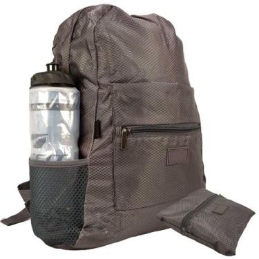 Imagem de Mochila Escolar Viagem Bolsa Academia Unissex Dobrável Cinza CBRN17331
