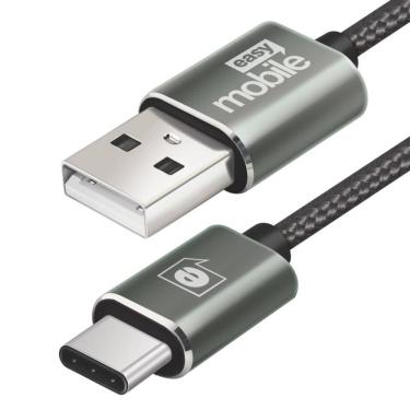 Imagem de Cabo USB Premium Tipo-C 1.5 metros Easy Mobile Cinza