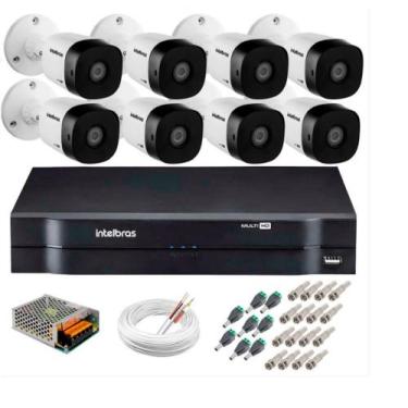 Imagem de Kit c/ 8 câmeras hd 720p 20m vhc 1120b+ dvr intelbras + acessórios - i
