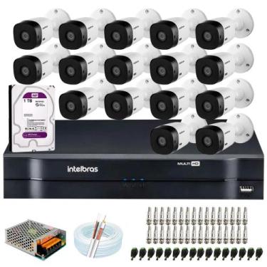 Imagem de Kit 16 Câmeras Intelbras VHL 1220 B Full HD 1080 + DVR Intelbras + Ace