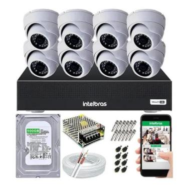 Imagem de Kit Cftv 8 Câmeras Segurança Dome Ir Dvr Mhdx 1108 Intelbras