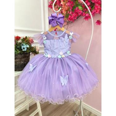 Imagem de Vestido Infantil Jardim Encantado Lilás C/ Aplique Pérolas - marie, 03