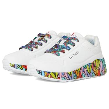 Imagem de Skechers Tênis feminino Uno Lite 314088l (criança pequena), Branco/Multi, 13.5 Little Kid