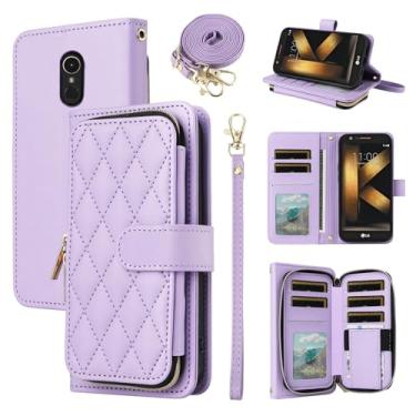 Imagem de Furiet Argyle Capa carteira para LG K20/K20 Plus/K20 V/Harmony/V5/K10 2017/Grace LTE com alça de pulso alça de ombro 9+ compartimento para cartão capa de telefone para LGK20Case LGK20Plus LGK20V K20V